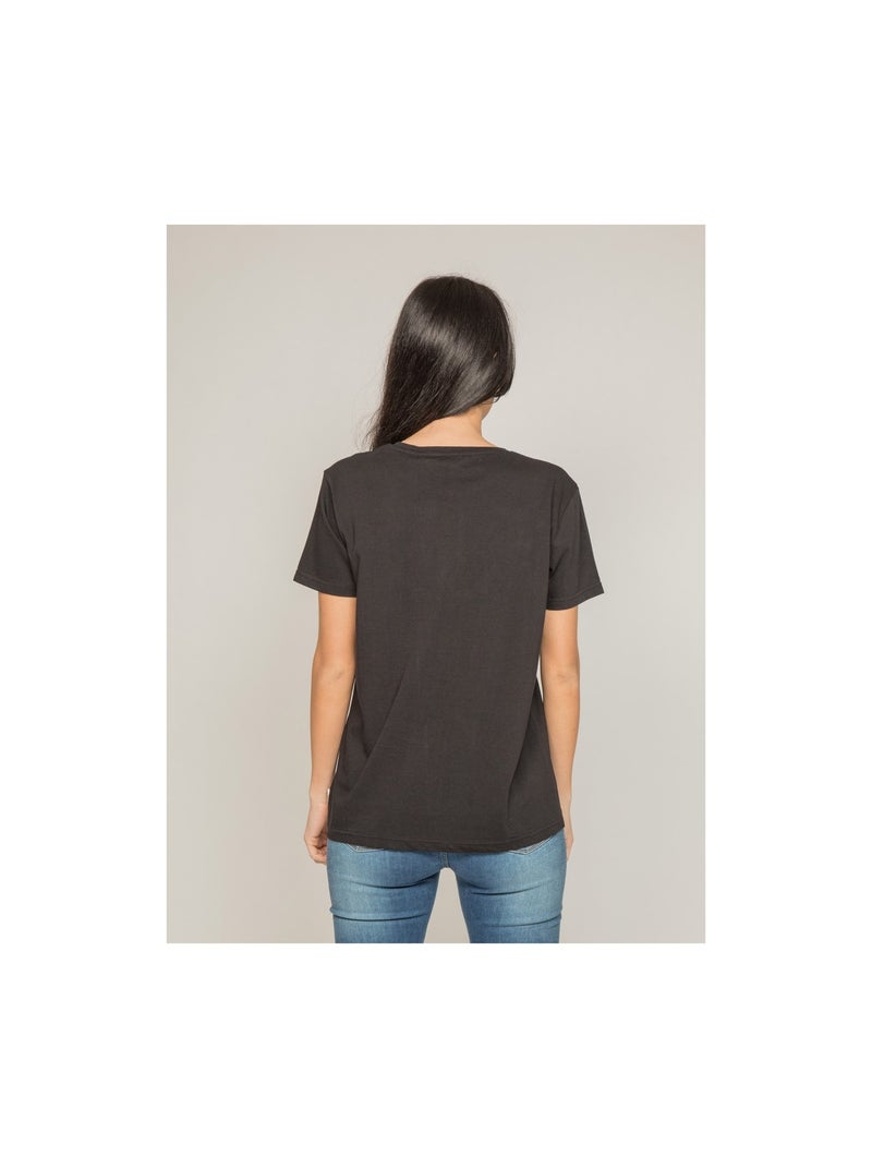 T-shirt col rond message FRECHOU Noir - Kiabi