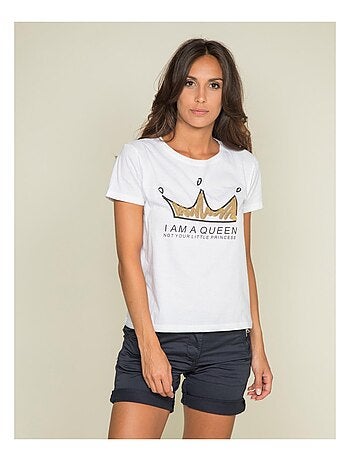 T-shirt col rond message FRESIA