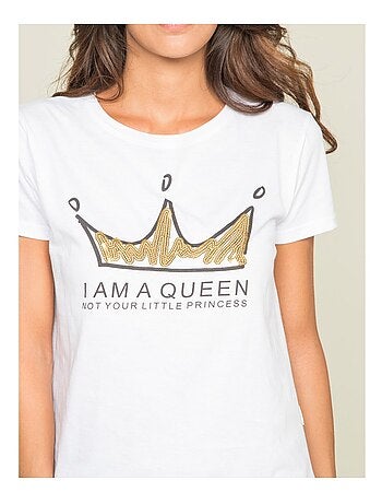 T-shirt col rond message FRESIA