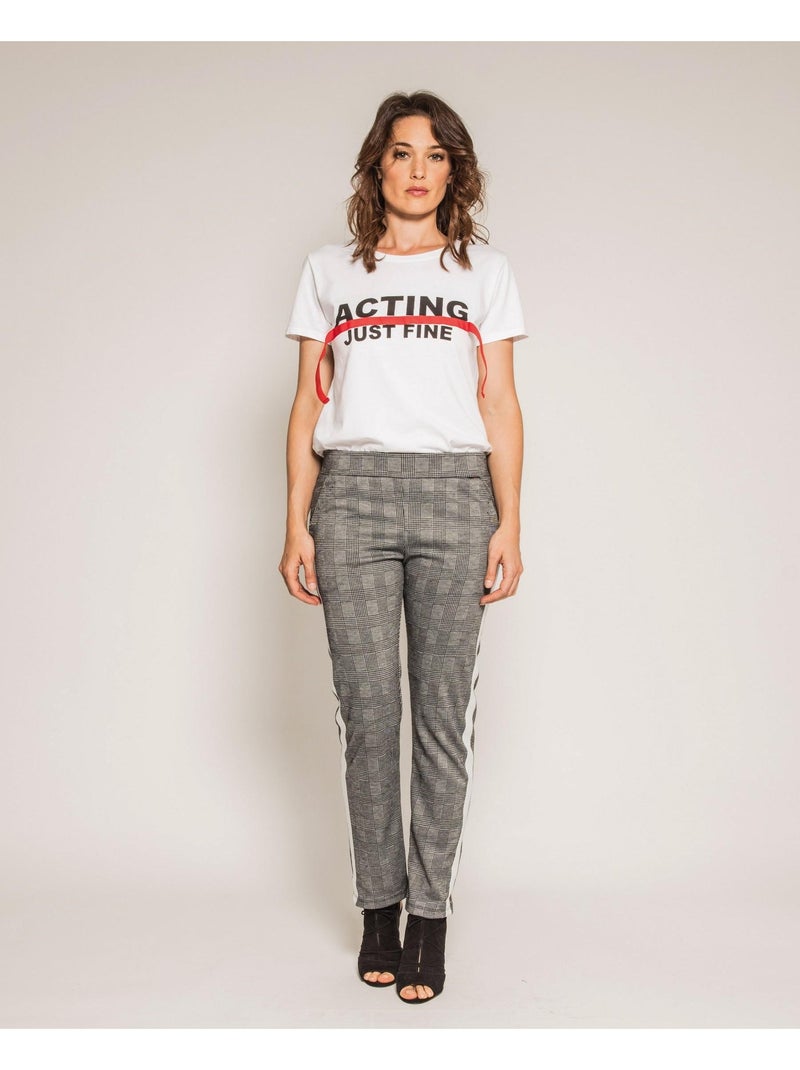 T-shirt col rond message FRIZ Blanc - Kiabi