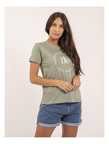 T-shirt col rond message FUSAIN
