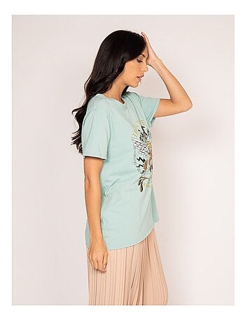 T-shirt col rond motifs FAIGLE