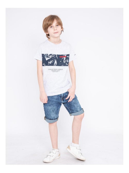 T-shirt col rond motifs NADIMO garçon - Kiabi