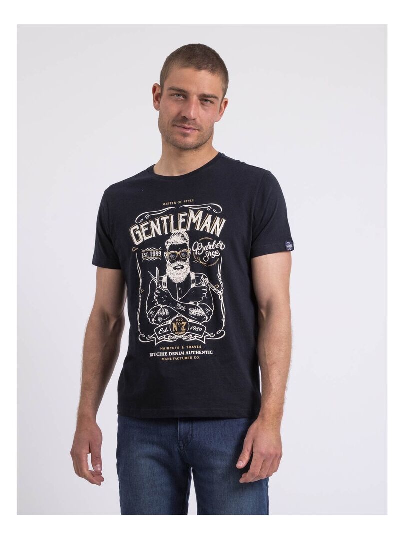 T-shirt col rond NAGORI Bleu marine - Kiabi
