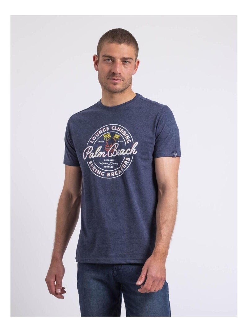 T-shirt col rond NAKIWOK Bleu marine - Kiabi