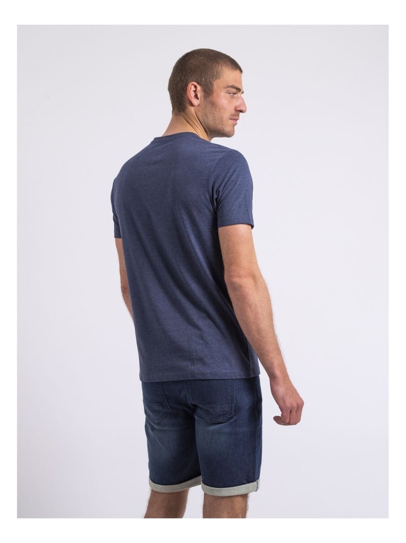 T-shirt col rond NAKIWOK Bleu marine - Kiabi
