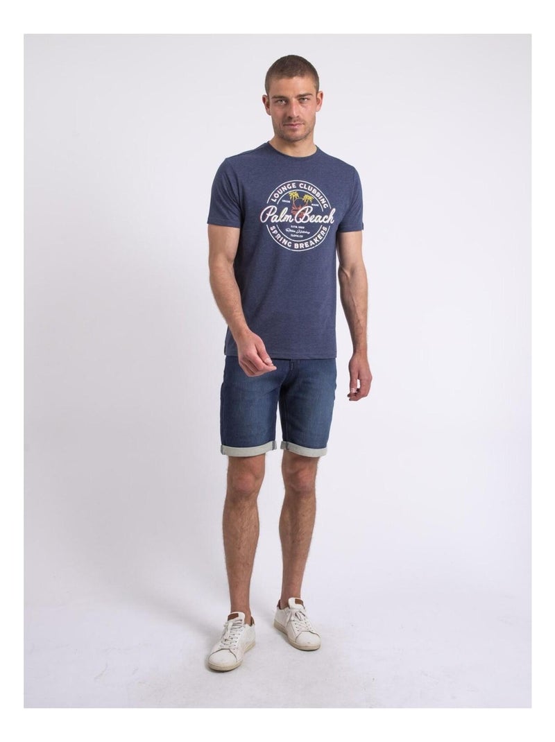 T-shirt col rond NAKIWOK Bleu marine - Kiabi
