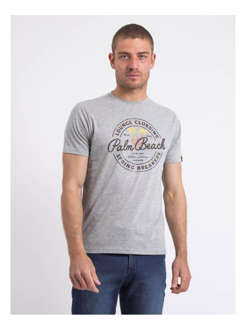 T-shirt col rond NAKIWOK Gris - Kiabi