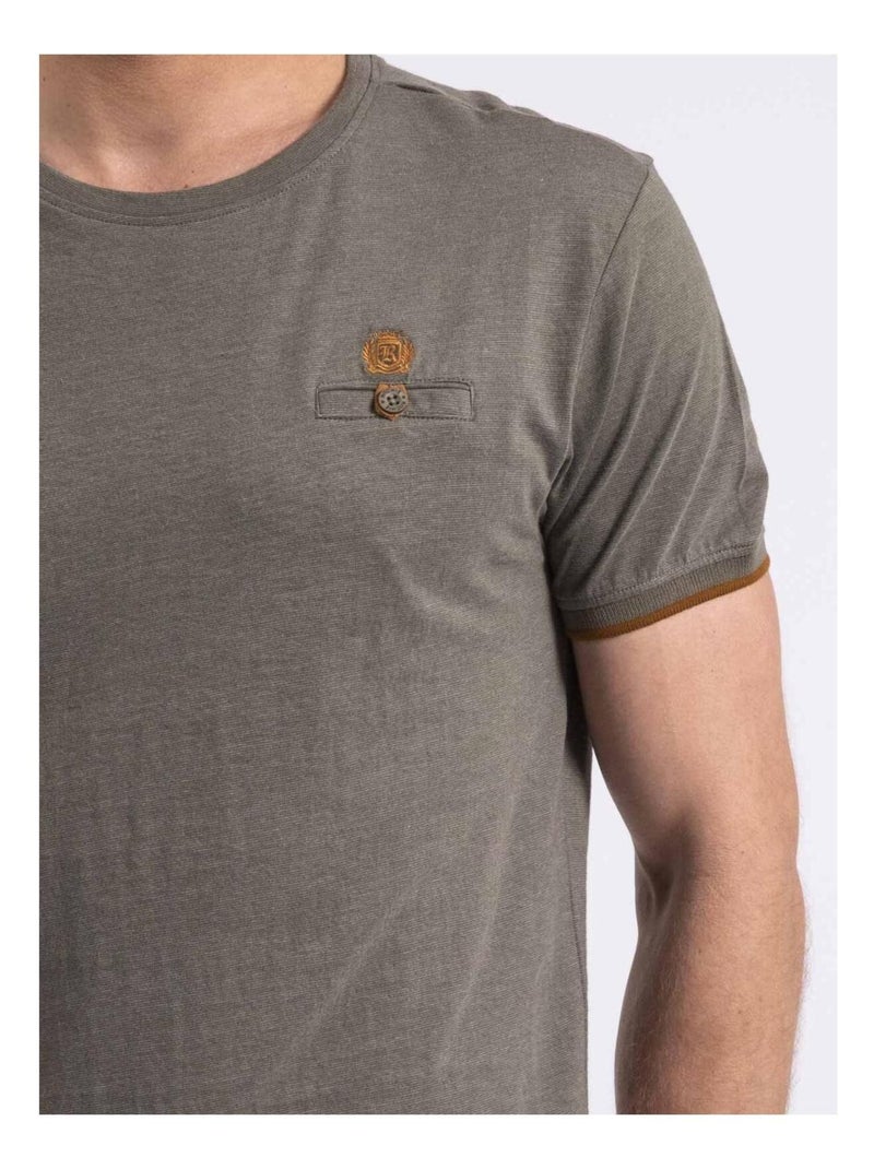 T-shirt col rond NAKOTOC Kaki - Kiabi