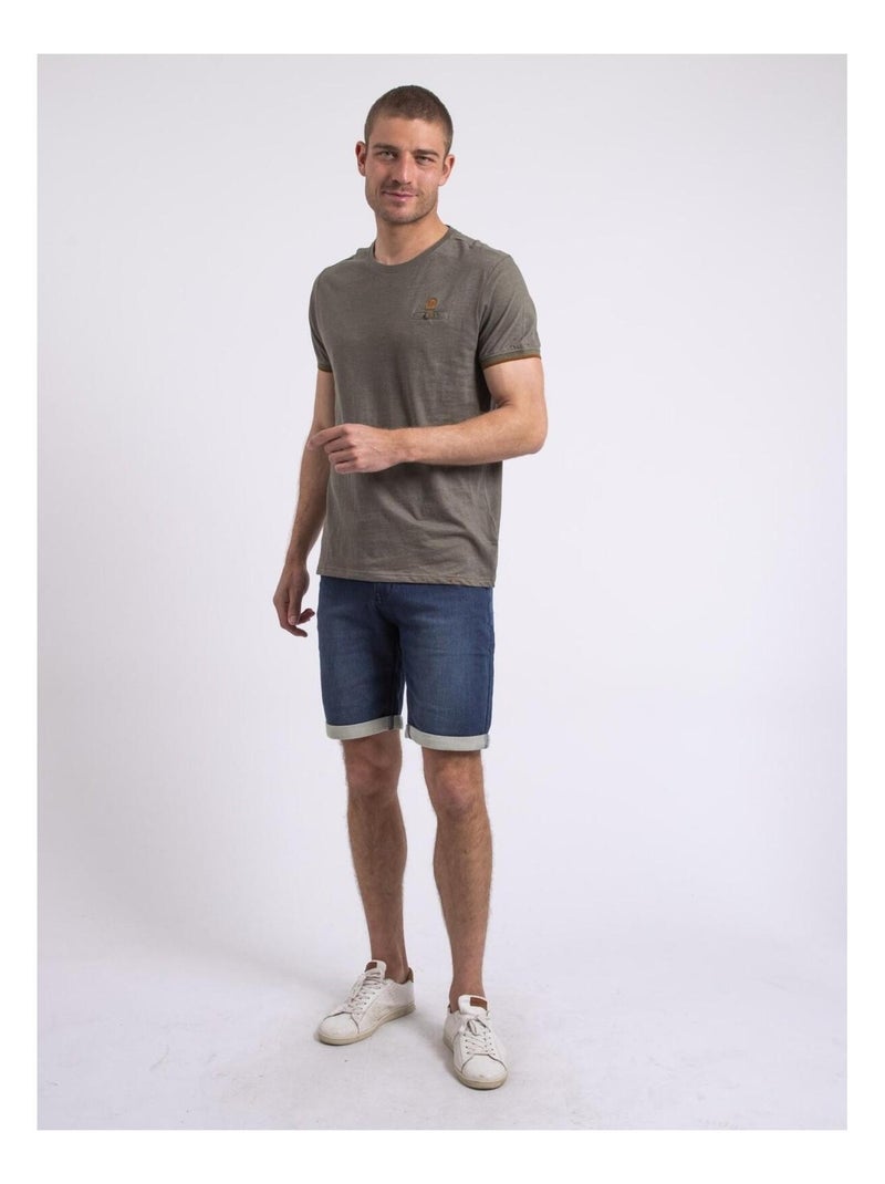 T-shirt col rond NAKOTOC Kaki - Kiabi