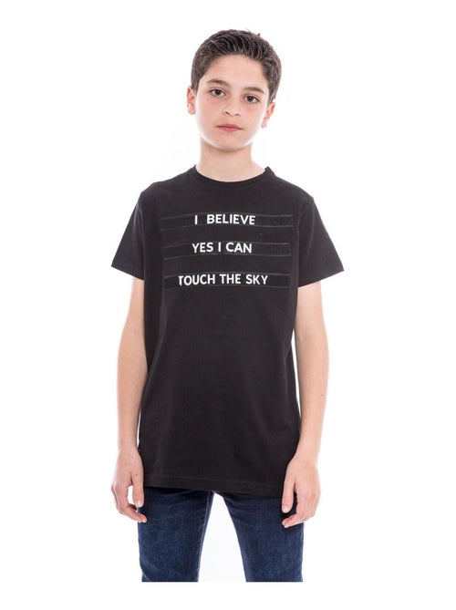T-shirt col rond NALISTO garçon - Kiabi