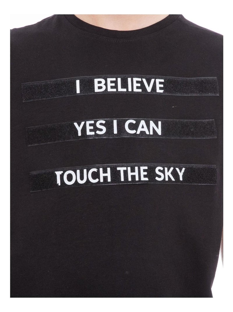 T-shirt col rond NALISTO garçon Noir - Kiabi