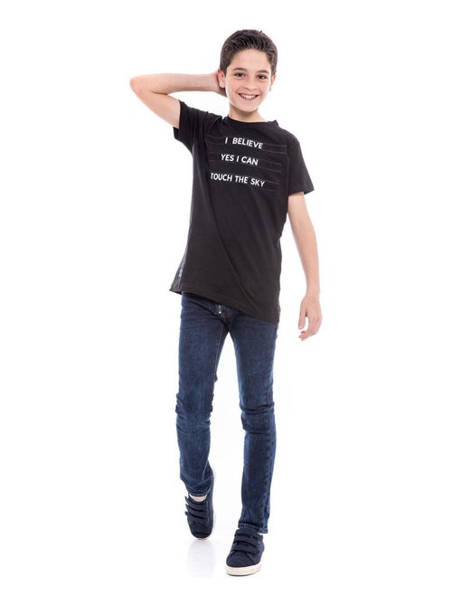 T-shirt col rond NALISTO garçon - Kiabi