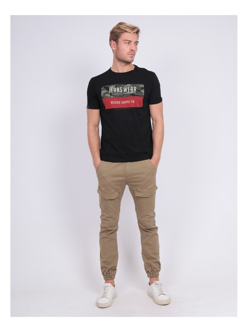 T-shirt col rond NALTINO Noir - Kiabi