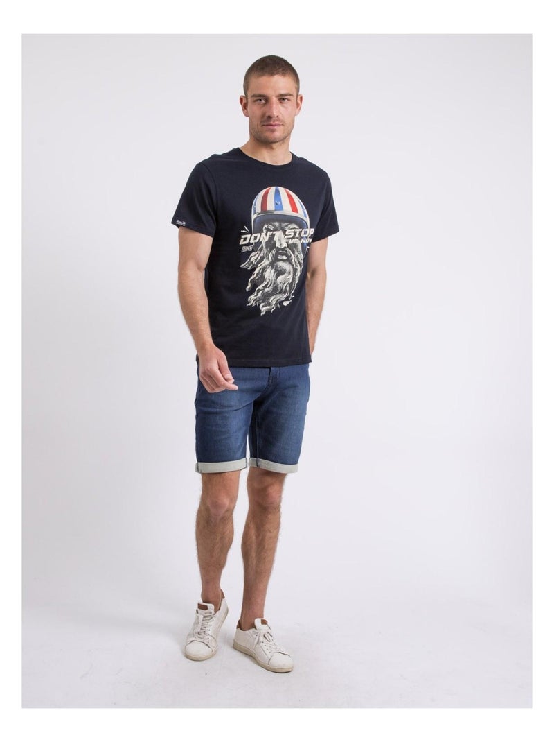 T-shirt col rond NALUBAD Bleu marine - Kiabi