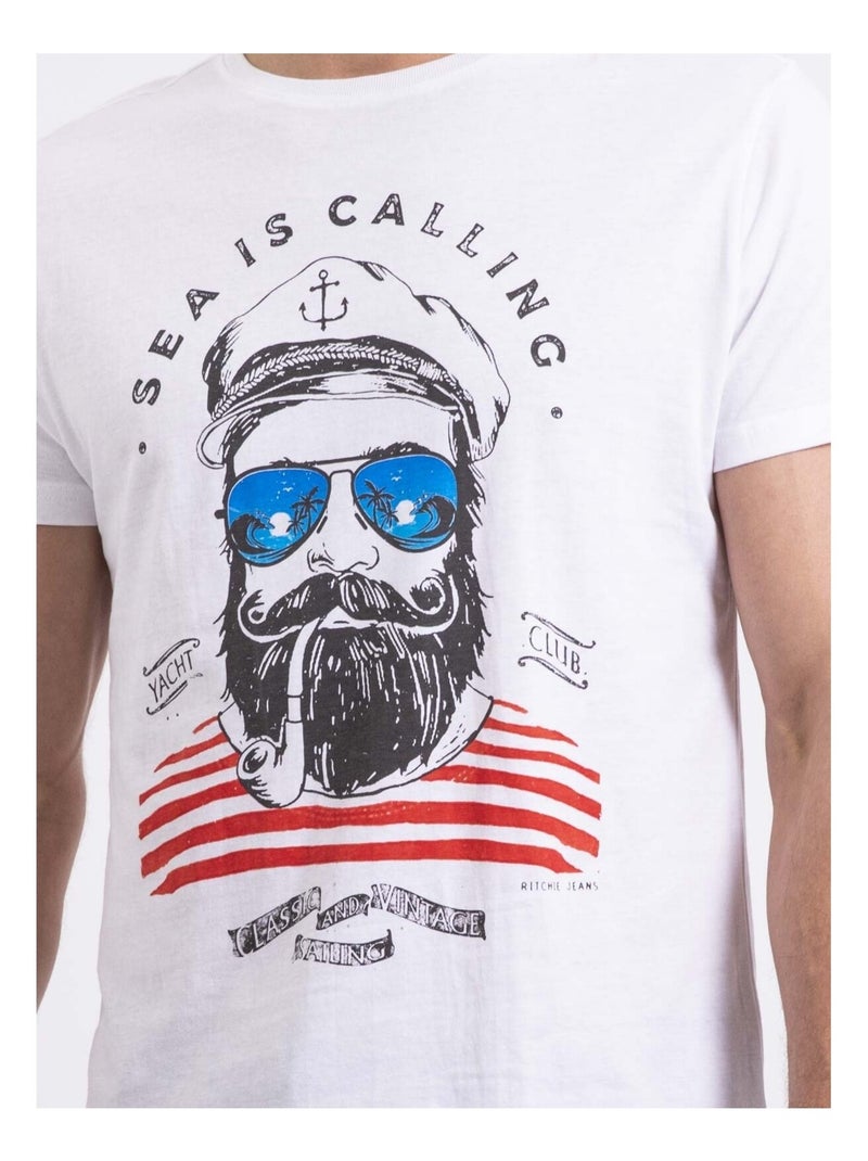 T-shirt col rond NALUPIRI Blanc - Kiabi