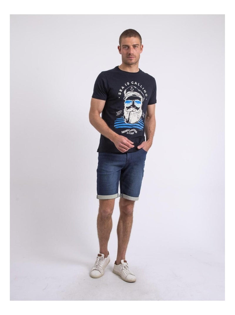 T-shirt col rond NALUPIRI Bleu marine - Kiabi