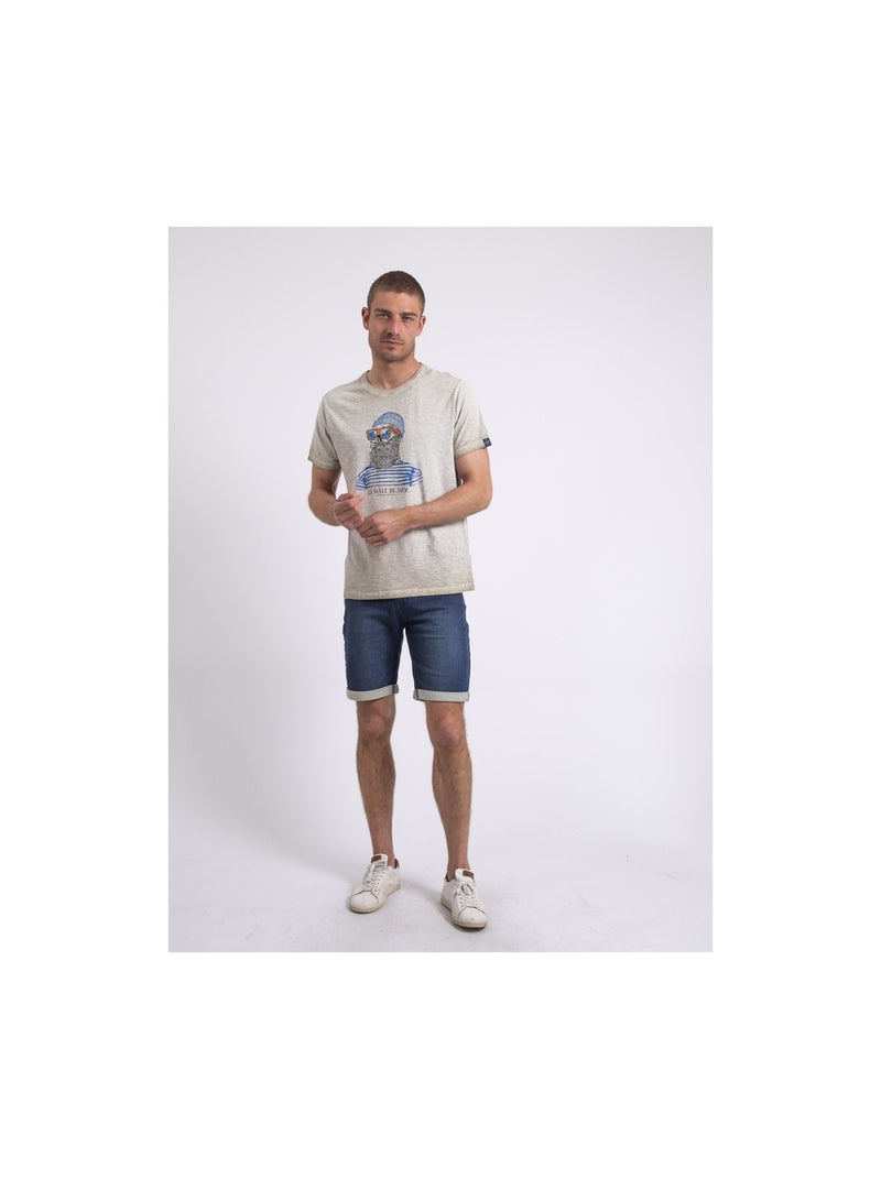 T-shirt col rond NAPAROT Beige - Kiabi