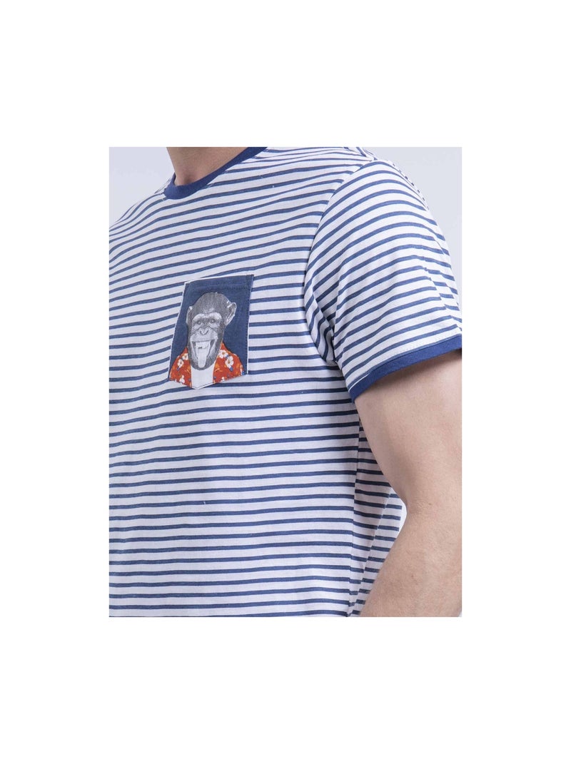 T-shirt col rond NAPISINGE Bleu marine - Kiabi