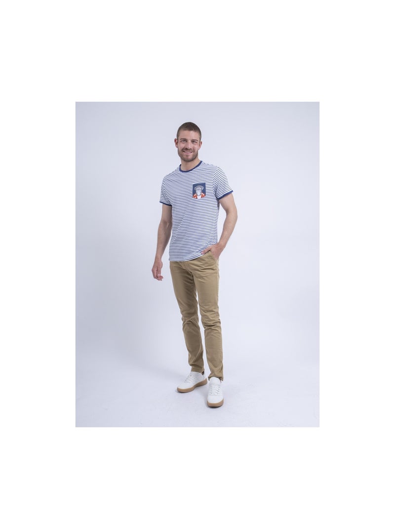 T-shirt col rond NAPISINGE Bleu marine - Kiabi