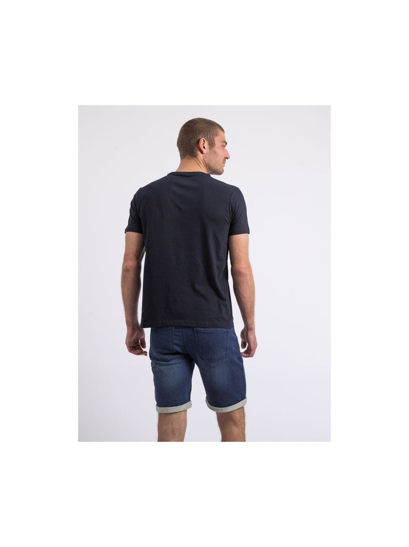 T-shirt col rond NAPLE Bleu marine - Kiabi