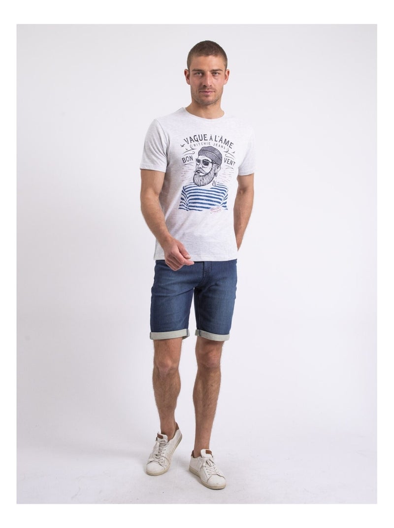 T-shirt col rond NAPLE Gris - Kiabi