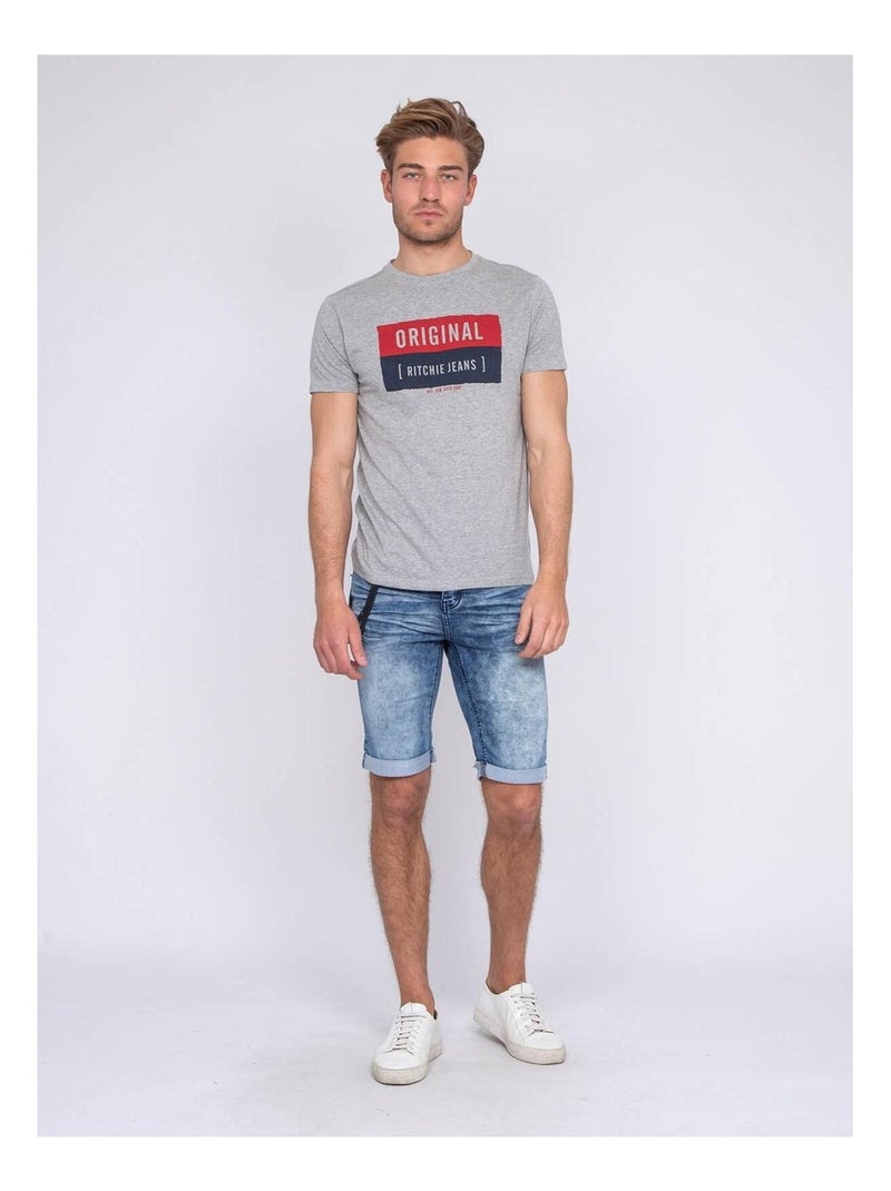 T-shirt col rond NEWMAN Gris - Kiabi