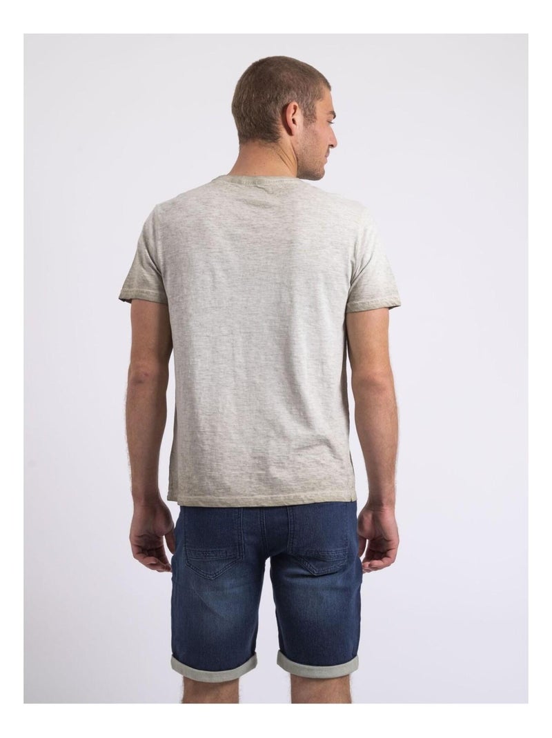 T-shirt col rond NICALAS Beige - Kiabi