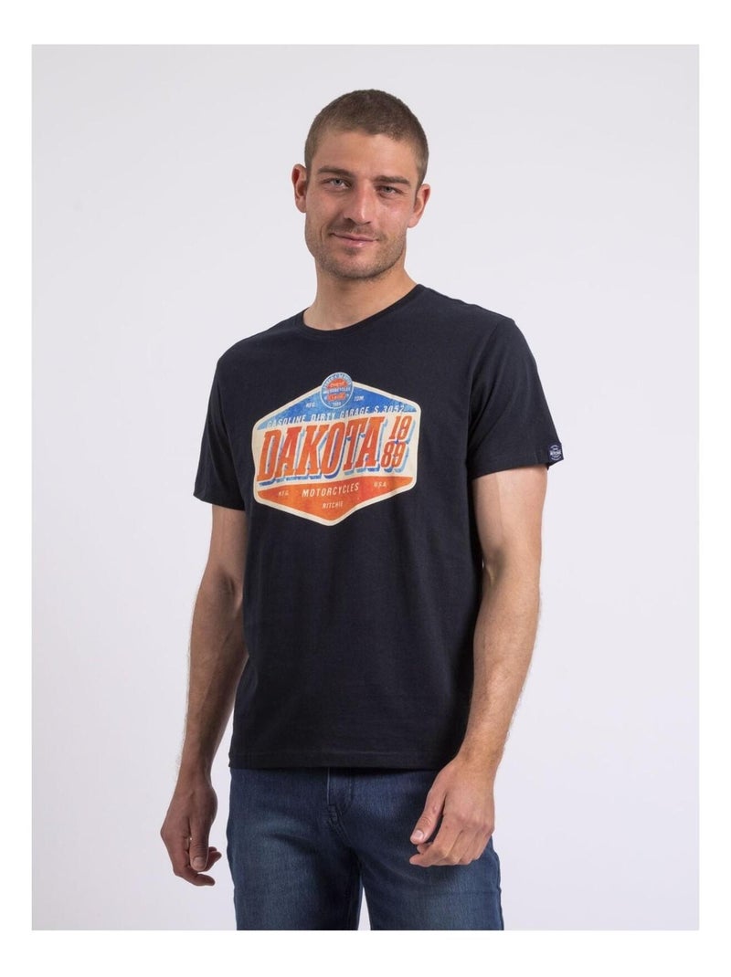 T-shirt col rond NIKOFUGA Bleu marine - Kiabi