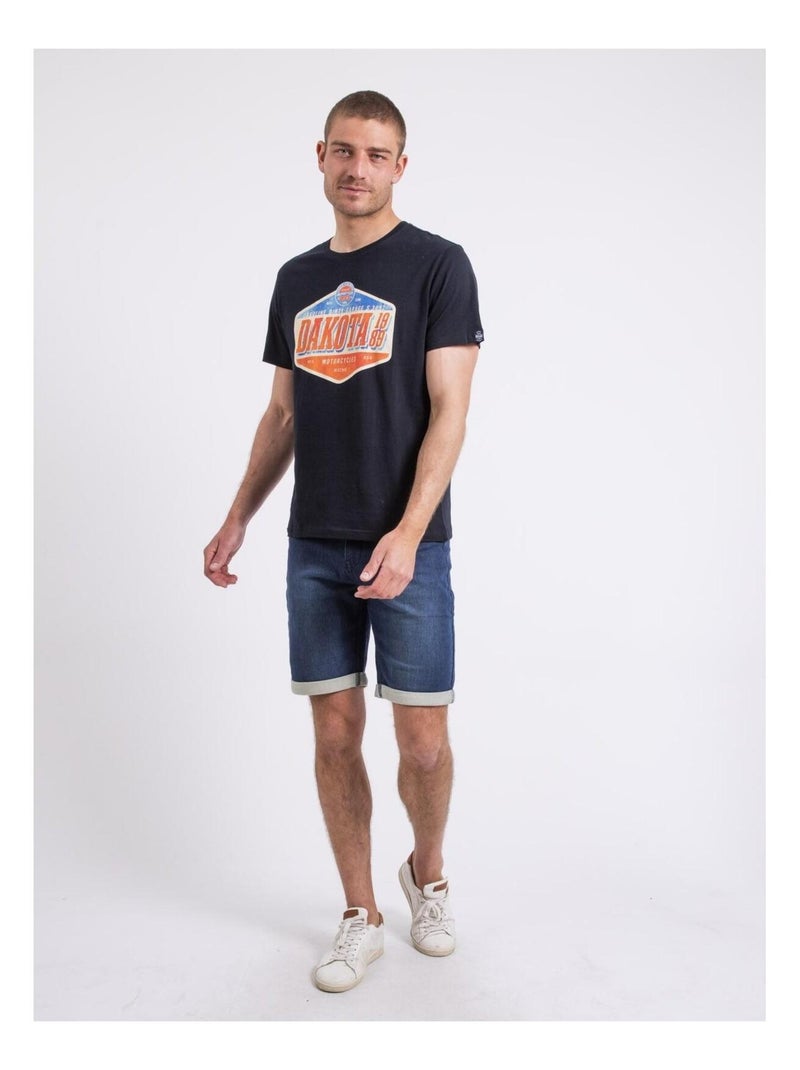 T-shirt col rond NIKOFUGA Bleu marine - Kiabi
