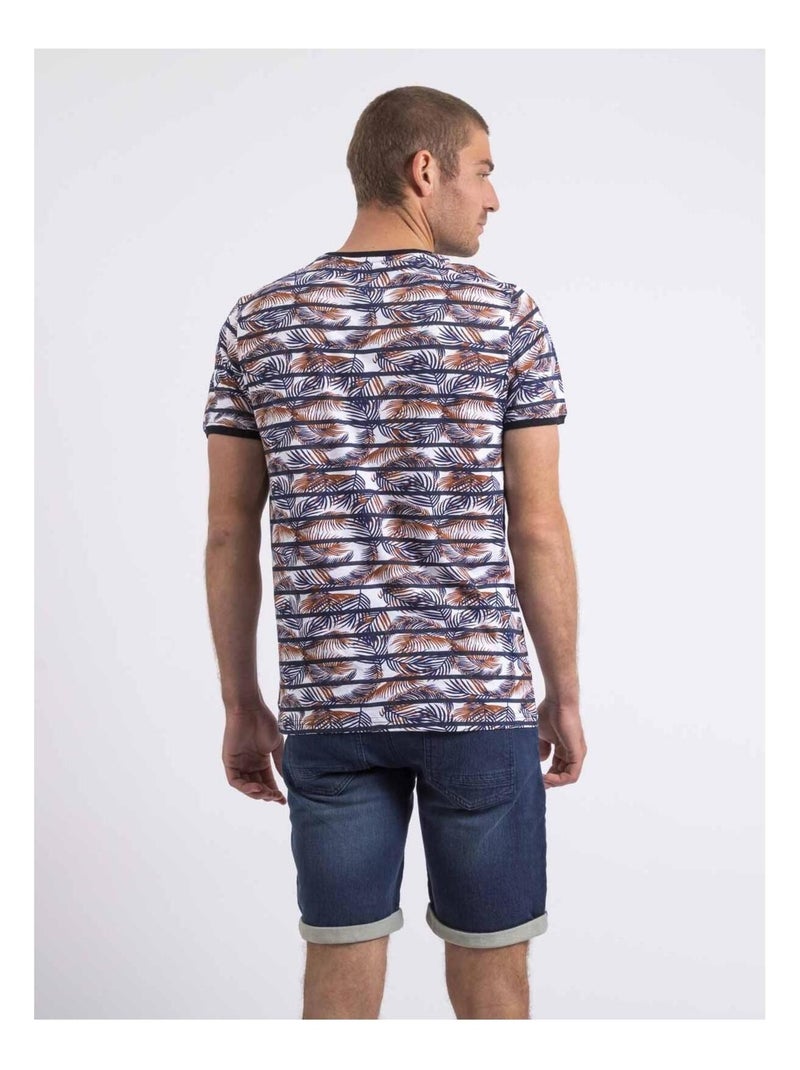 T-shirt col rond NIKUTO Bleu marine - Kiabi