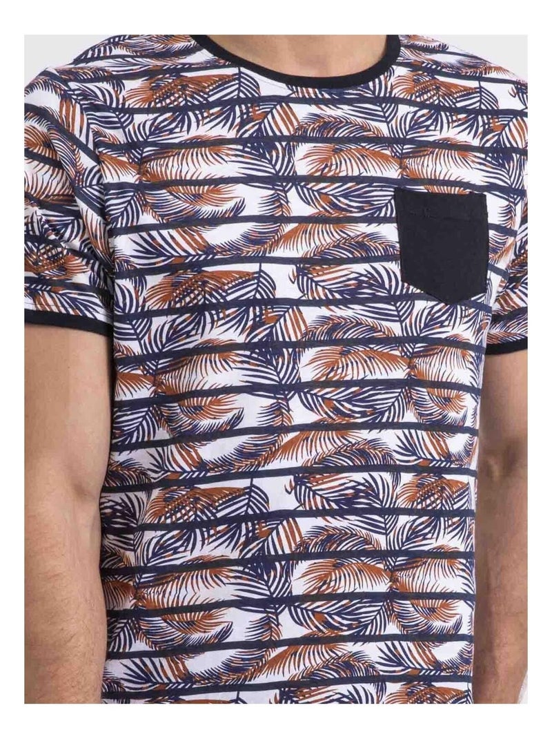 T-shirt col rond NIKUTO Bleu marine - Kiabi