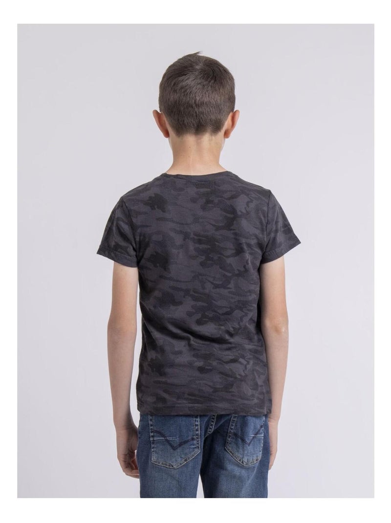 T-shirt col rond NILIMOUR garçon Gris - Kiabi