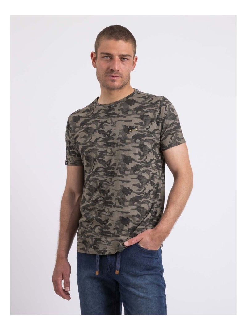 T-shirt col rond NILIMOUR Kaki - Kiabi