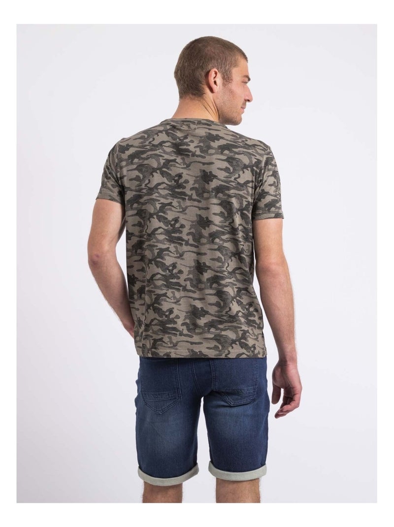 T-shirt col rond NILIMOUR Kaki - Kiabi