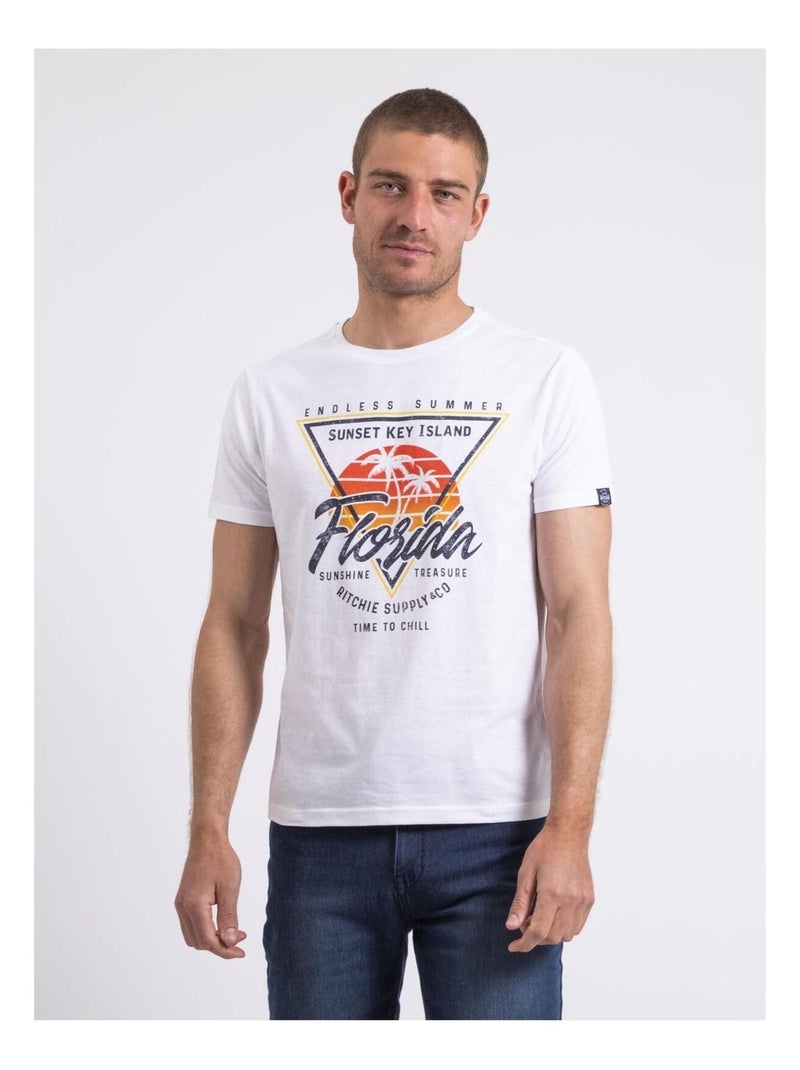 T-shirt col rond NILIPACK Blanc - Kiabi
