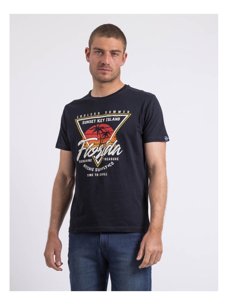 T-shirt col rond NILIPACK Bleu marine - Kiabi