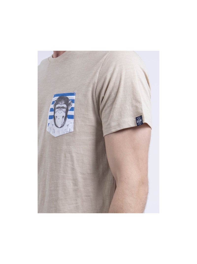 T-shirt col rond NINJATOL Beige - Kiabi