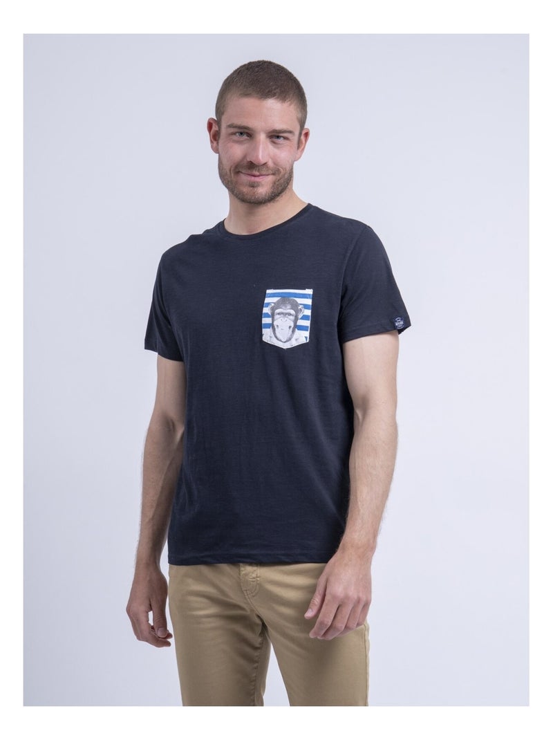 T-shirt col rond NINJATOL Bleu marine - Kiabi