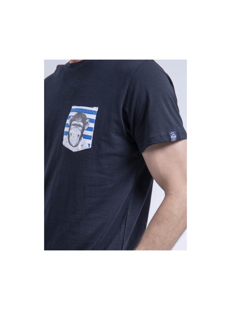 T-shirt col rond NINJATOL Bleu marine - Kiabi