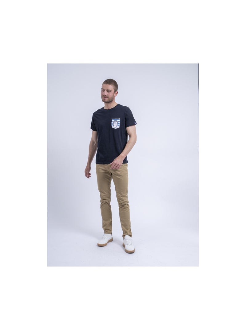 T-shirt col rond NINJATOL Bleu marine - Kiabi