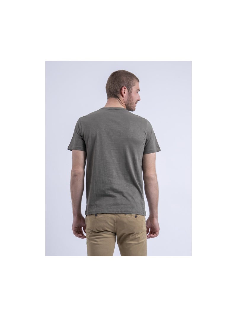 T-shirt col rond NINJATOL Kaki - Kiabi
