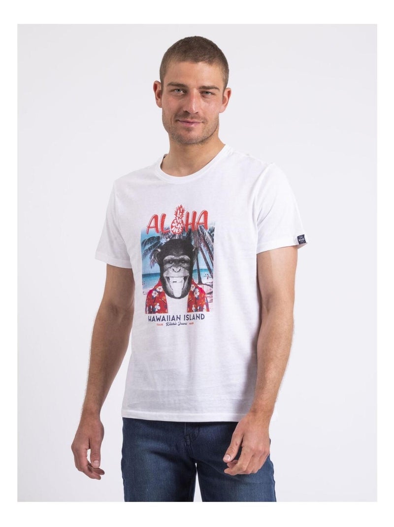 T-shirt col rond NIPAGOLO Blanc - Kiabi