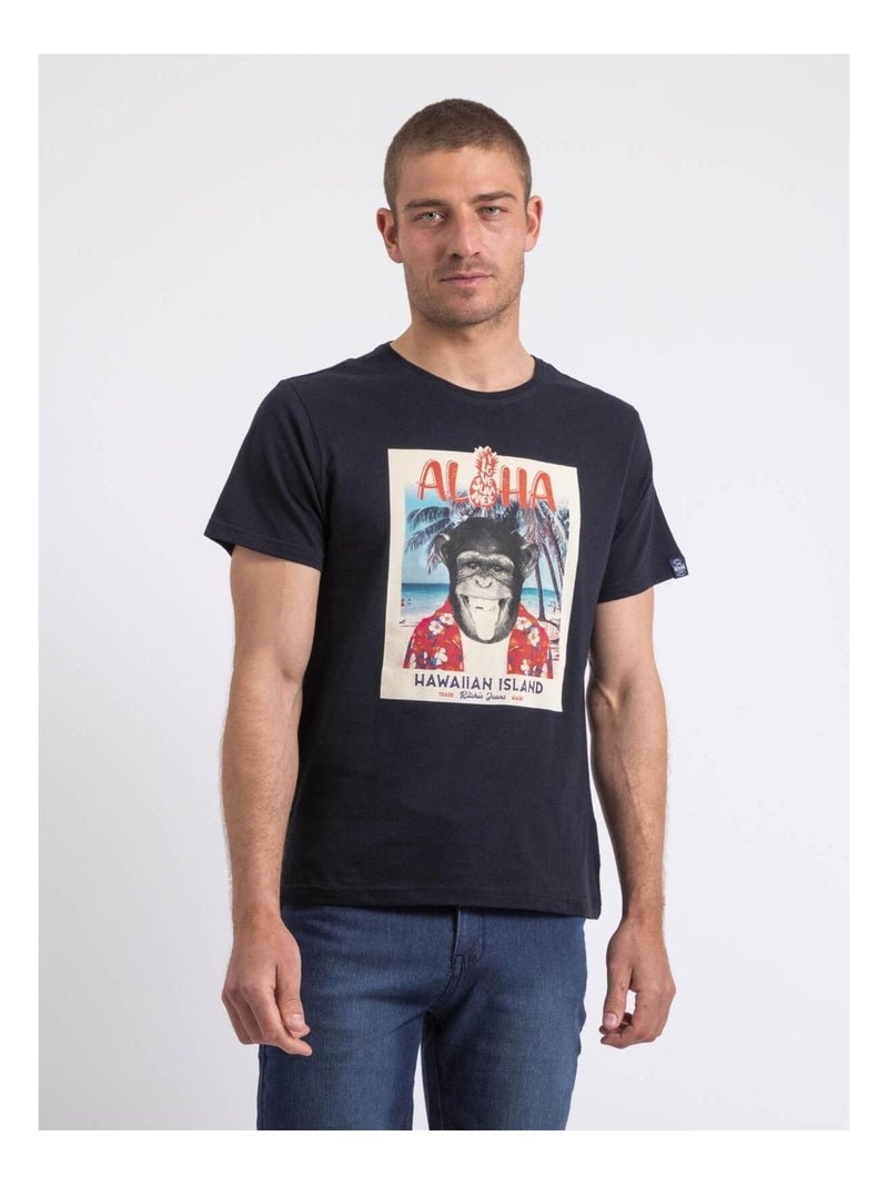 T-shirt col rond NIPAGOLO Bleu marine - Kiabi