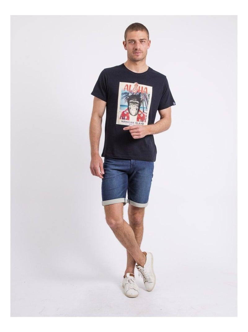 T-shirt col rond NIPAGOLO Bleu marine - Kiabi