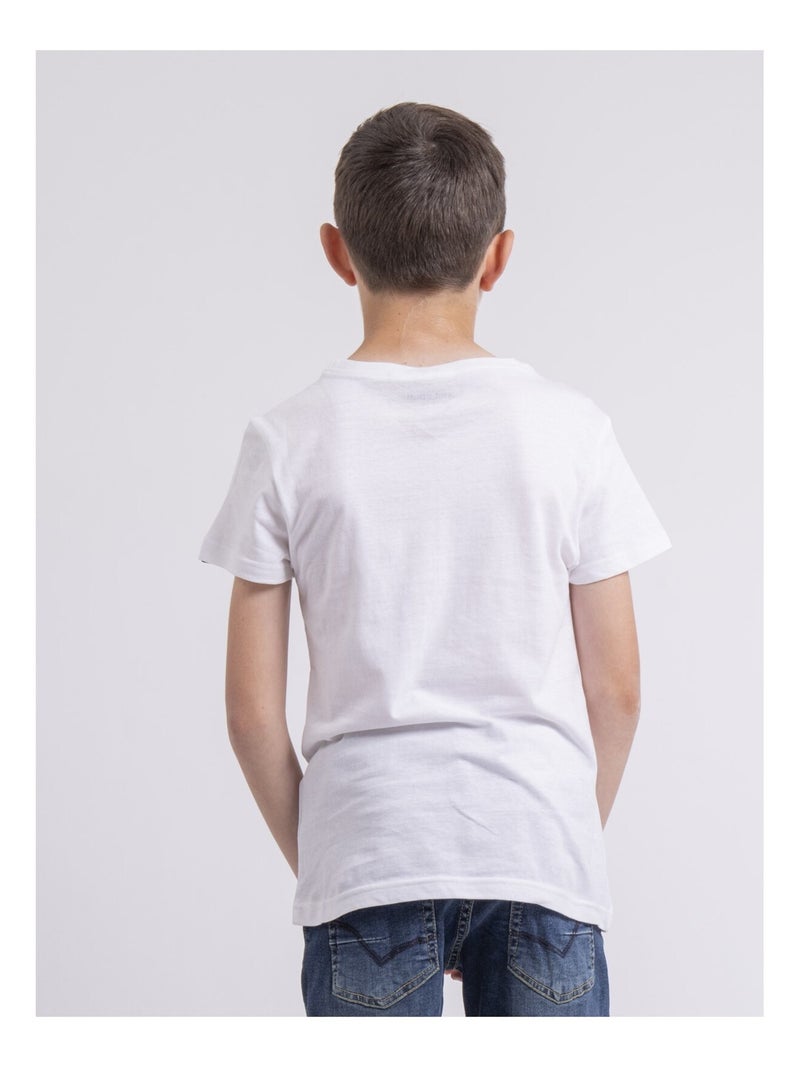 T-shirt col rond NIPAGOLO garçon Blanc - Kiabi