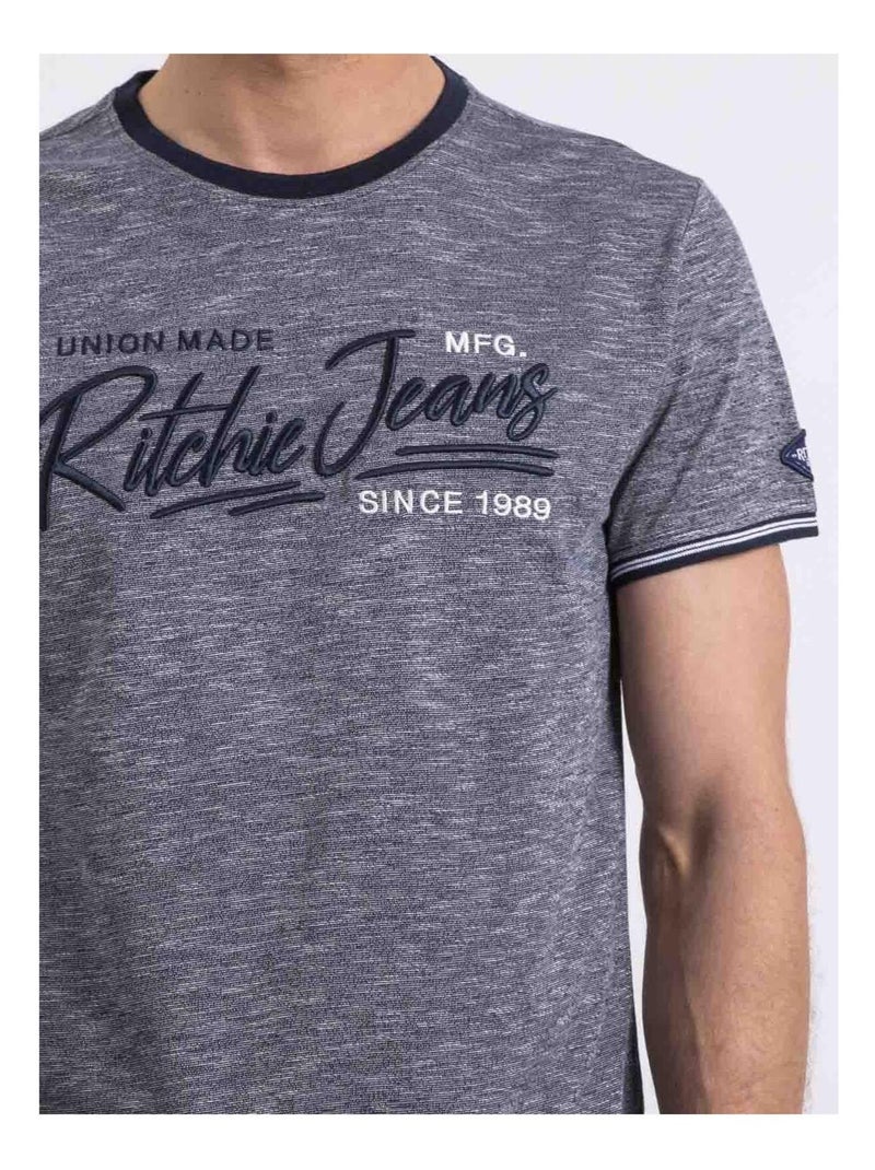 T-shirt col rond NIRADAM Bleu marine - Kiabi