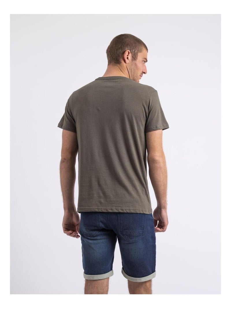 T-shirt col rond NIRALVINO Kaki - Kiabi