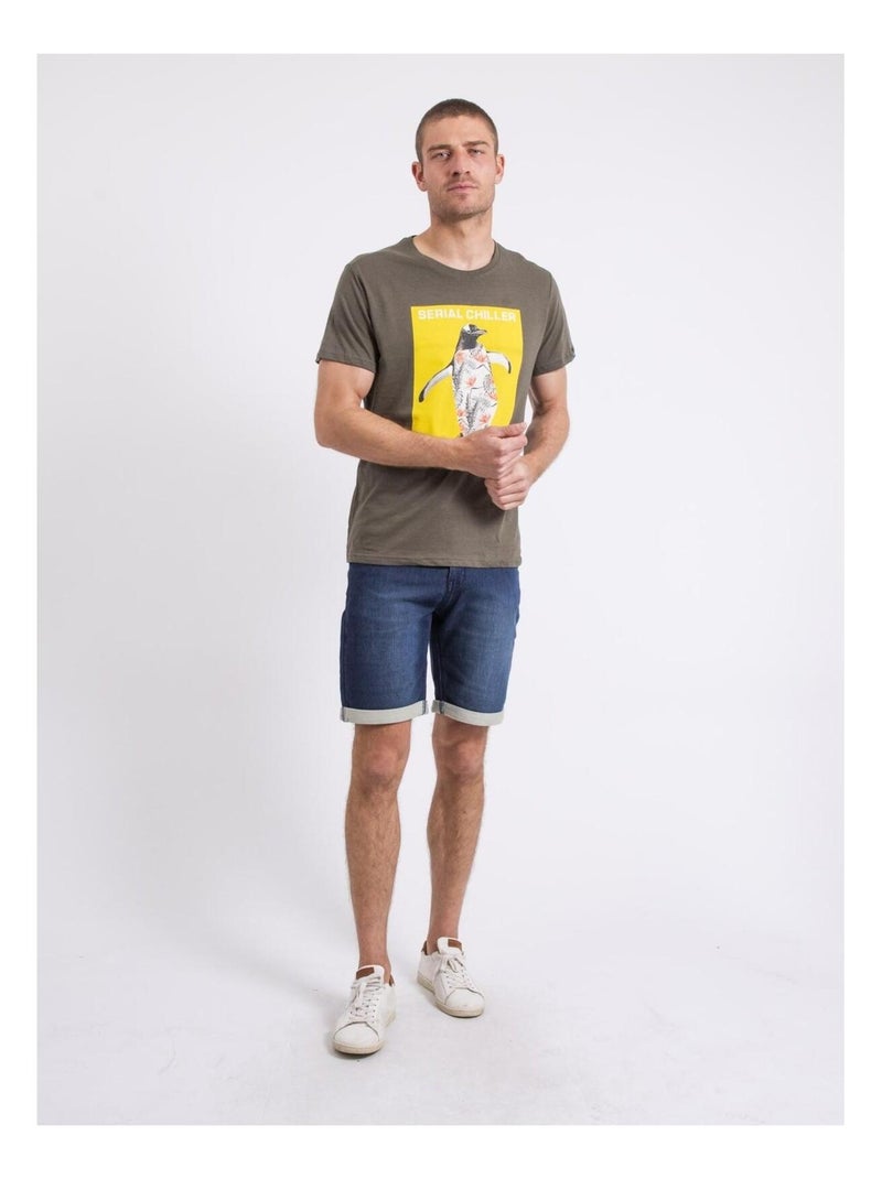 T-shirt col rond NIRALVINO Kaki - Kiabi