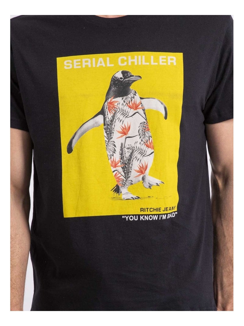 T-shirt col rond NIRALVINO Noir - Kiabi
